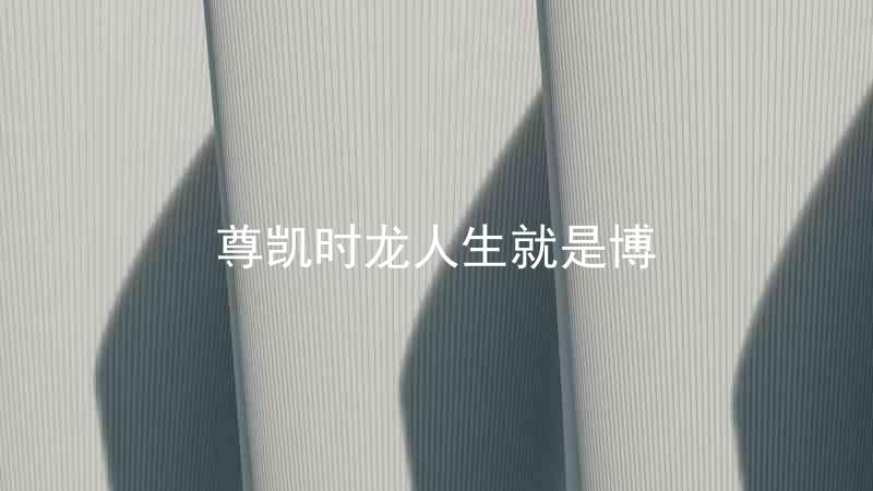 尊凯时龙人生就是博